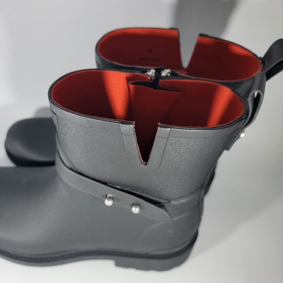 Rag & Bone Moto Rain Boots Rubber Wellies Black Waterproof Womens 41 NWOT NEW - Picture 4 of 13